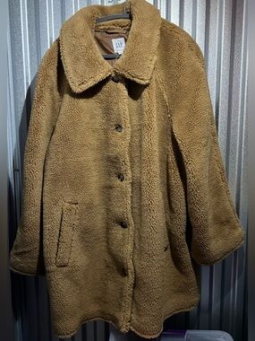 GAP Women's Tan Teddy Faux-Sherpa Jacket XXL NWT